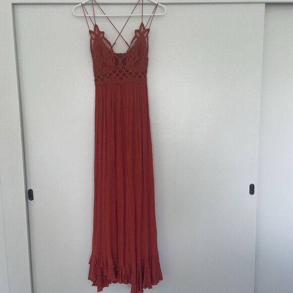 FREE PEOPLE Adella Maxi Slip Dress in rusty coral - Picture 3 of 12